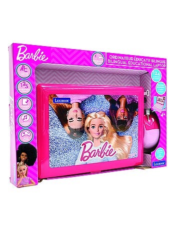 Barbie portátil educativo falante bilingue 124 actividades em francês e inglês