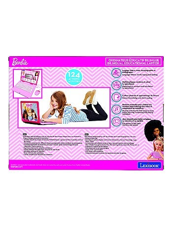 Barbie portátil educativo falante bilingue 124 actividades em francês e inglês