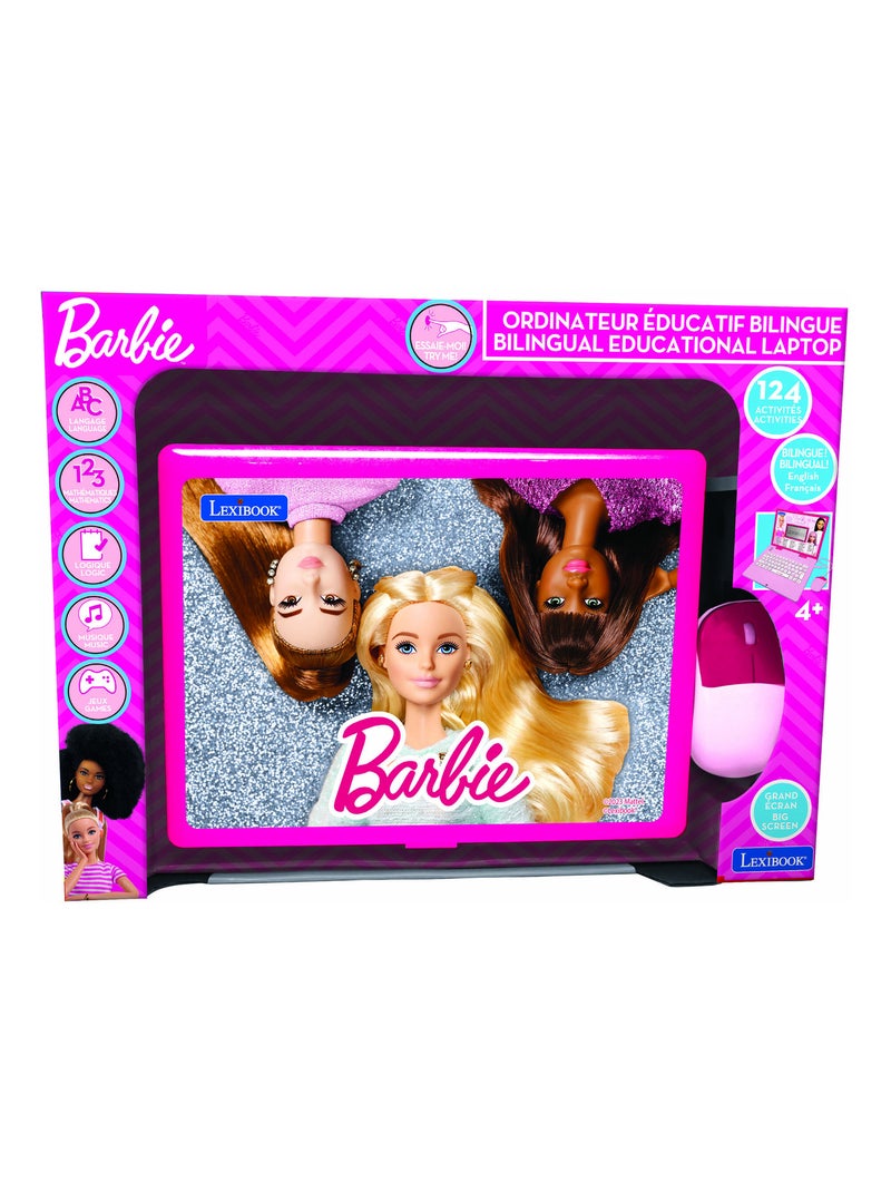 Barbie portátil educativo falante bilingue 124 actividades em francês e inglês Rosa - Kiabi