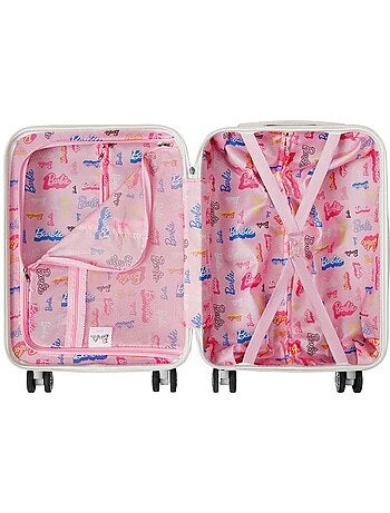 Barbie varsity mala de cabine abs 4 rodas, rosa