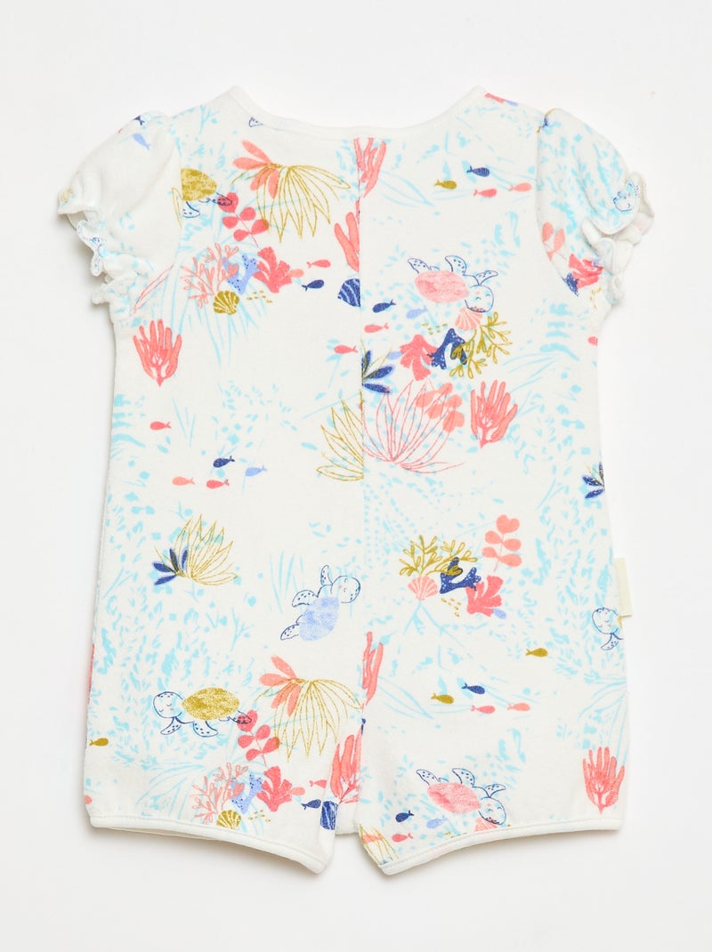 Barboteuse de mangas curtas 'Petit Béguin' Branco - Kiabi