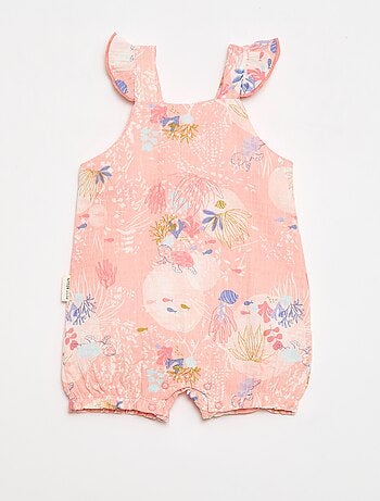 Barboteuse em gaze de algodão 'Petit Béguin'