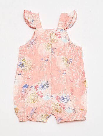 Barboteuse em gaze de algodão 'Petit Béguin'