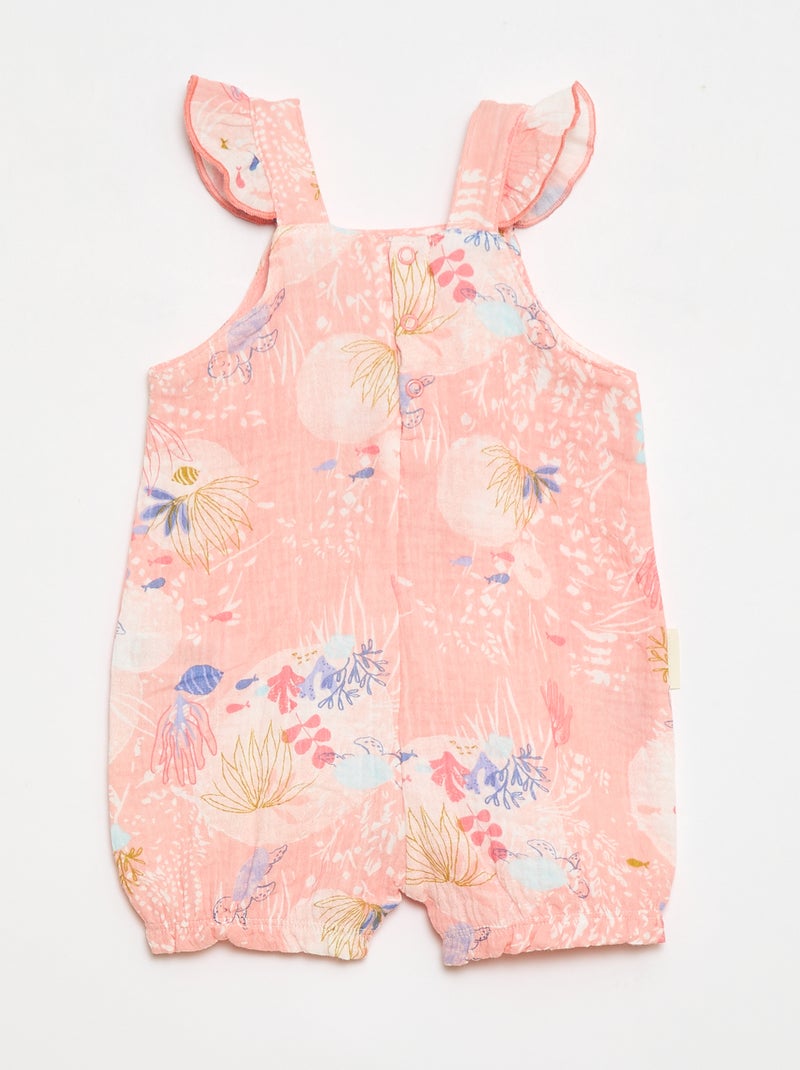 Barboteuse em gaze de algodão 'Petit Béguin' Branco - Kiabi