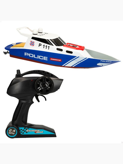 Barco policial com controle remoto 36 cm racing boat - Kiabi