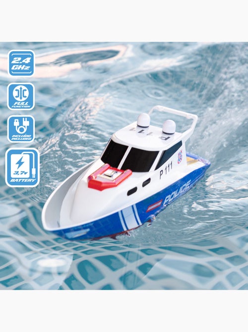Barco policial com controle remoto 36 cm racing boat - Kiabi