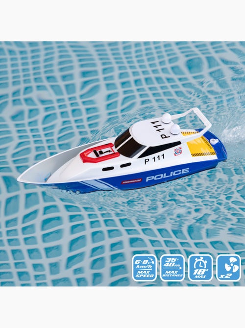 Barco policial com controle remoto 36 cm racing boat - Kiabi