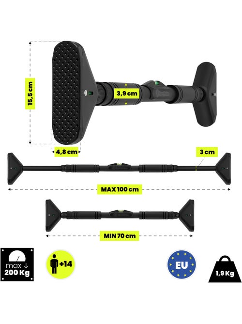 Barra de elevações ajustável hypermotion 70-100 cm, até 200 kg - Kiabi