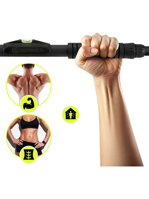Barra de elevações ajustável hypermotion 74-100 cm – 200 kg – preta - Kiabi