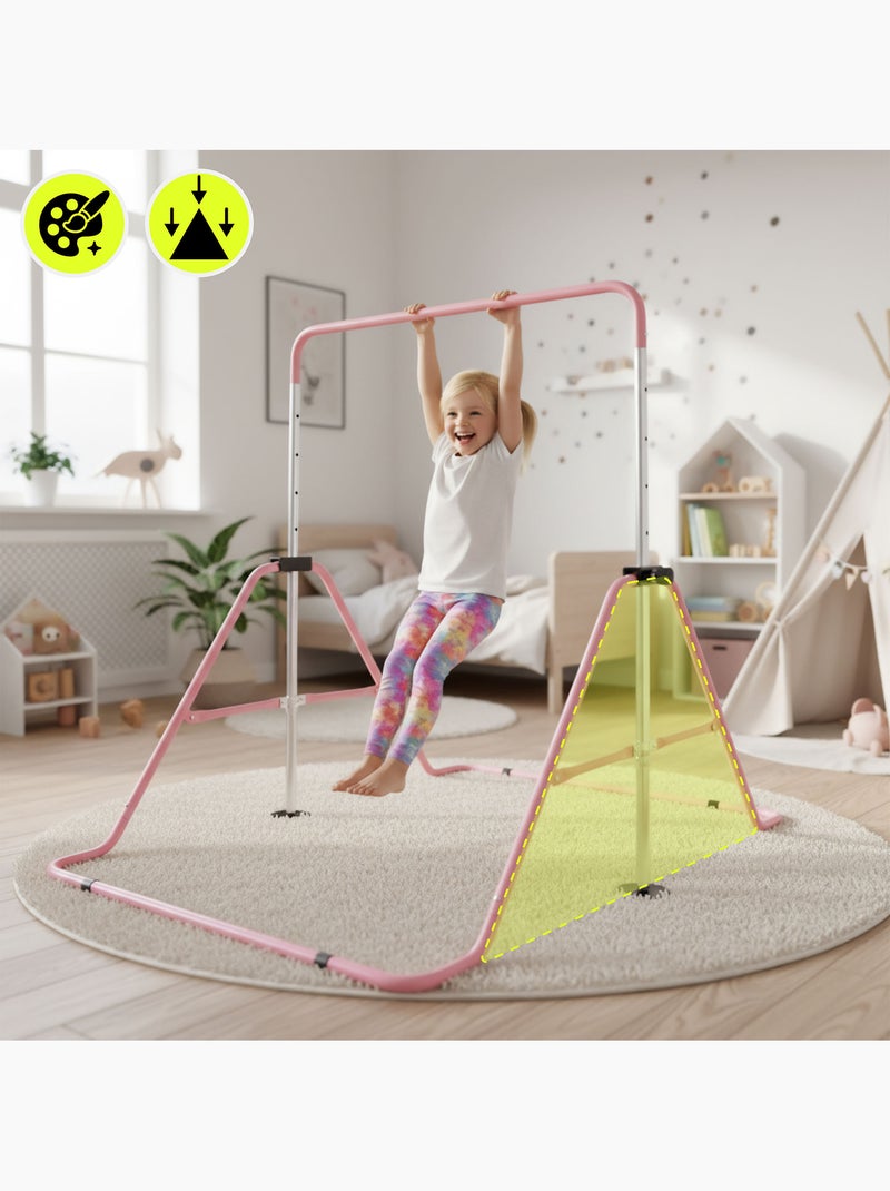 Barra de ginástica ajustável e dobrável hypermotion para crianças – rosa Rosa - Kiabi