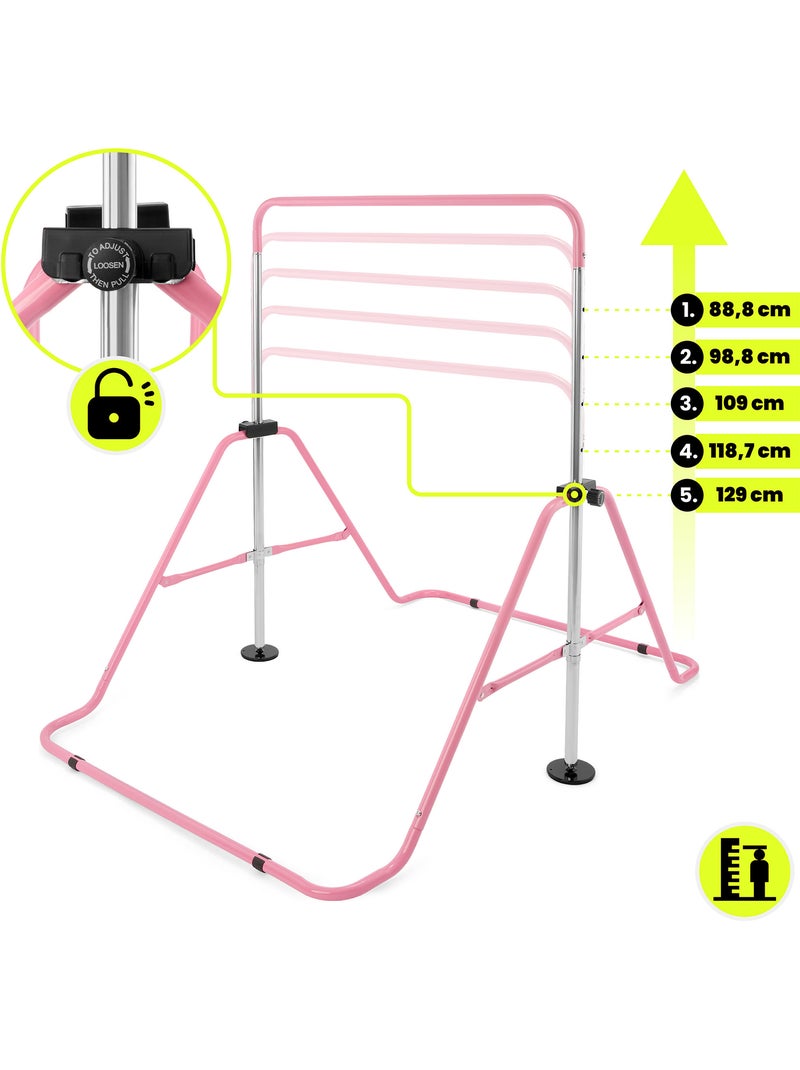 Barra de ginástica ajustável e dobrável hypermotion para crianças – rosa Rosa - Kiabi