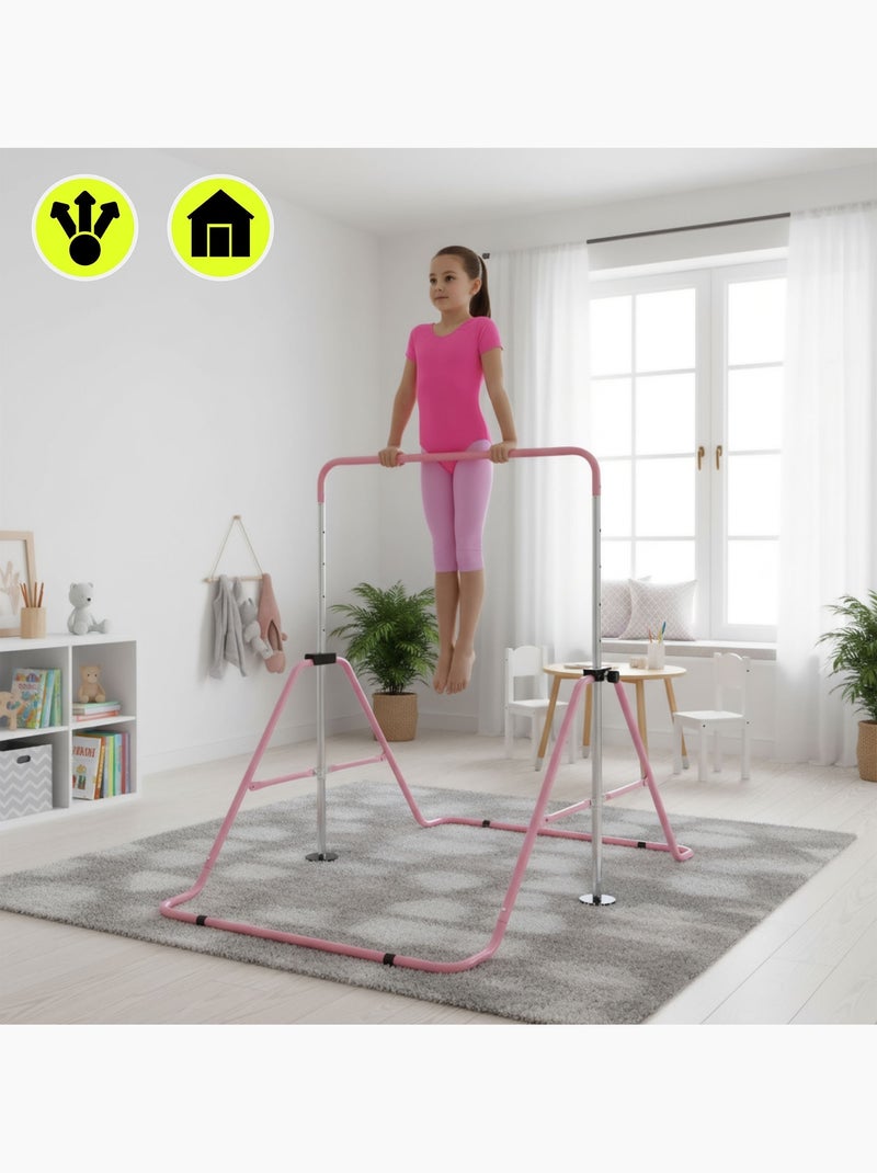 Barra de ginástica ajustável e dobrável hypermotion para crianças – rosa Rosa - Kiabi
