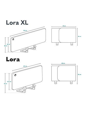 Barreira de cama LIONELO Lora – Dobrável – Proteção contra quedas – Saco incluído