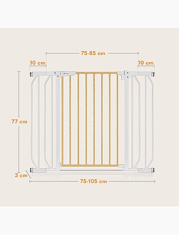 Barreira de segurança para bebés LIONELO Truus – 75–105 cm – Fixação por pressão – Sem perfuração