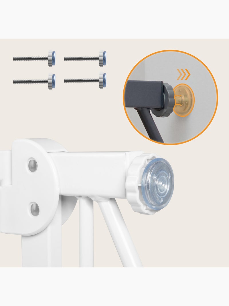Barreira de segurança para bebés LIONELO Truus – 75–105 cm – Fixação por pressão – Sem perfuração Branco Castanho - Kiabi
