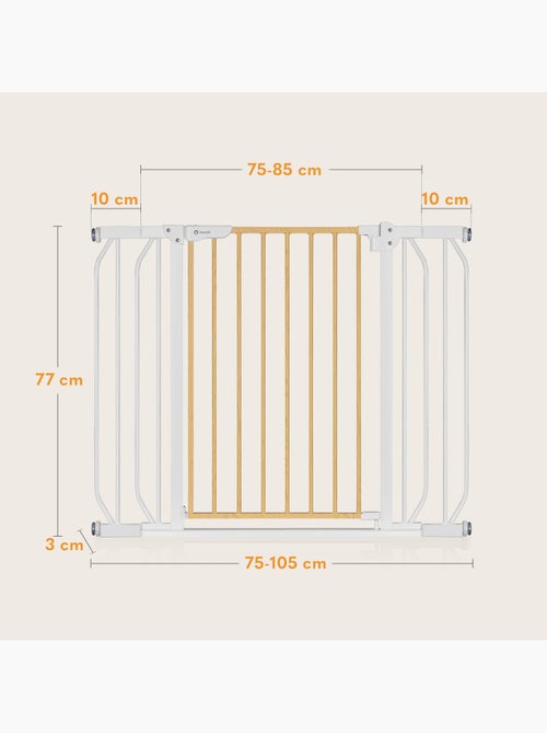 Barreira de segurança para bebés LIONELO Truus – 75–105 cm – Fixação por pressão – Sem perfuração - Kiabi