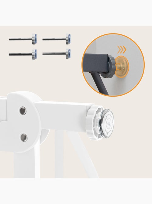 Barreira de segurança para bebés LIONELO Truus – 75–105 cm – Fixação por pressão – Sem perfuração - Kiabi Barreira de segurança para bebés LIONELO Truus – 75–105 cm – Fixação por pressão – Sem perfuração - Kiabi
