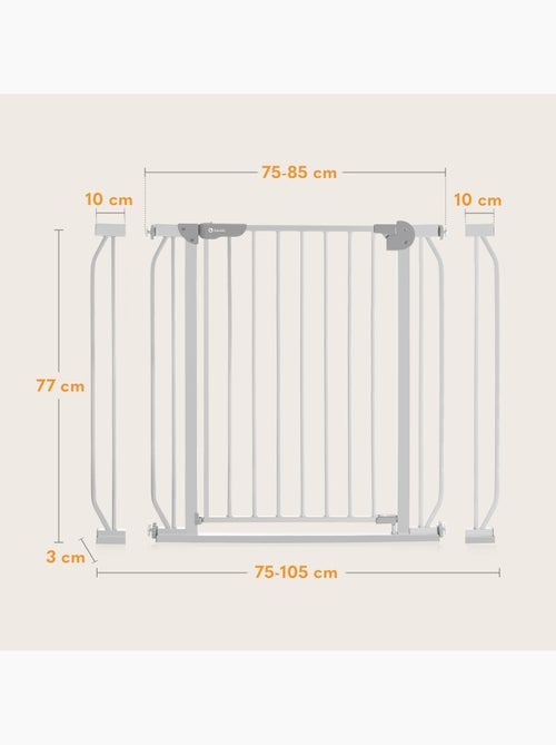 Barreira de segurança para bebés LIONELO Truus – 75–105 cm – Fixação por pressão – Sem perfuração - Kiabi