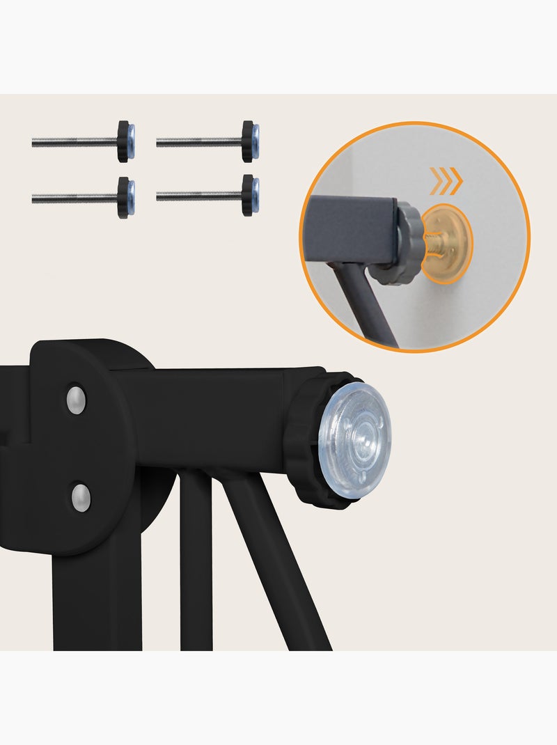 Barreira de segurança para bebés LIONELO Truus – 75–105 cm – Fixação por pressão – Sem perfuração Preto Castanho - Kiabi