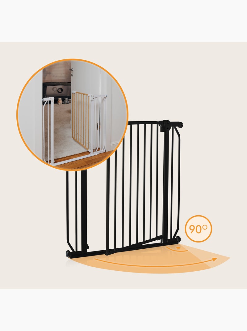 Barreira de segurança para bebés LIONELO Truus – 75–105 cm – Fixação por pressão – Sem perfuração Preto - Kiabi