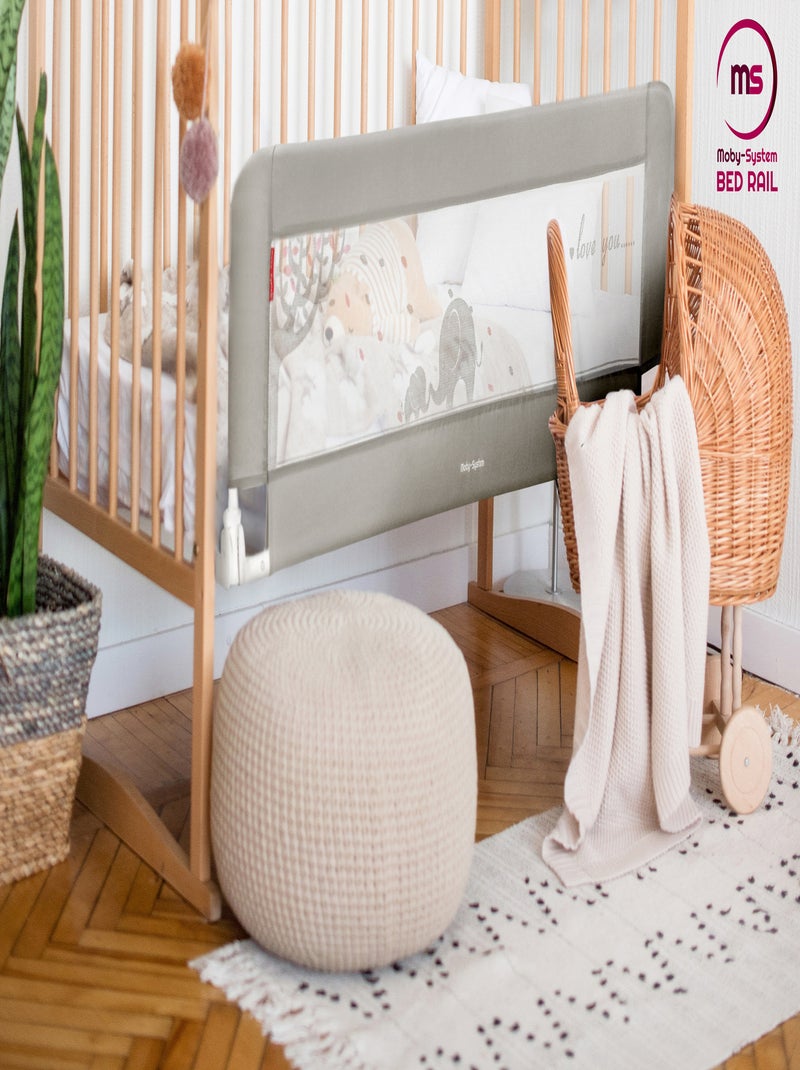 Barreira de segurança para cama de bebé 154 cm – proteção contra quedas Cinza - Kiabi
