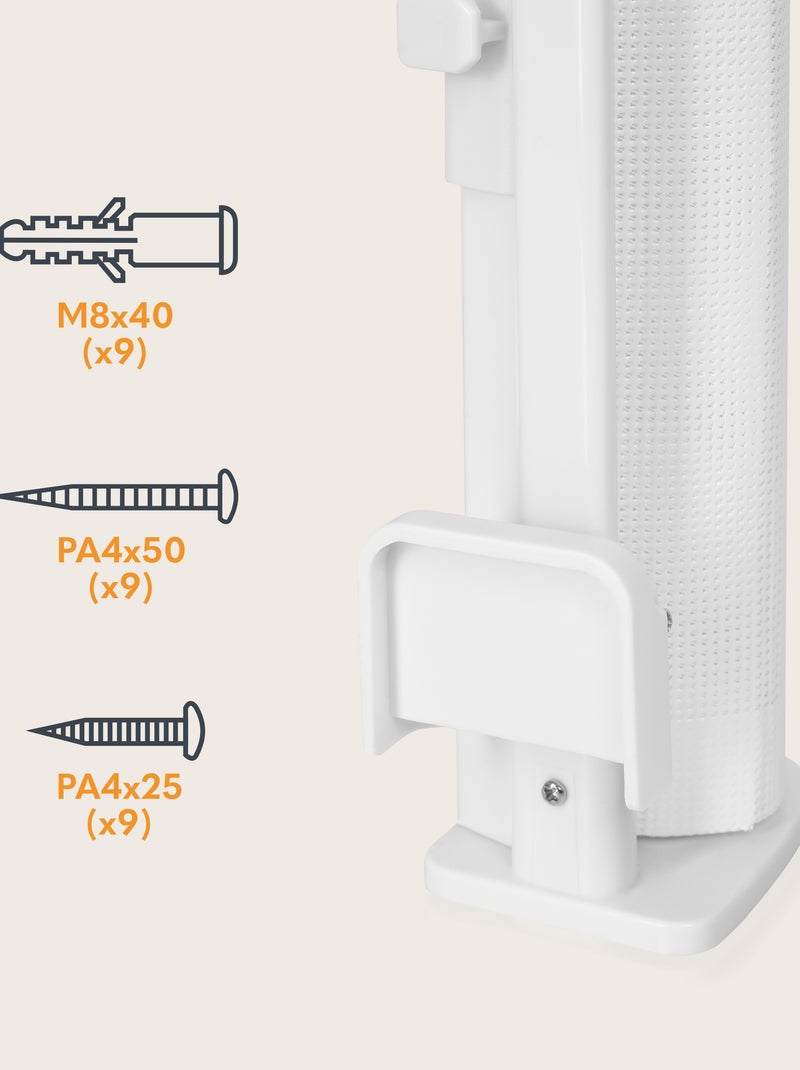 Barreira de segurança retrátil – LIONELO Thea – 85 x 140 cm – Sem soleira Branco - Kiabi