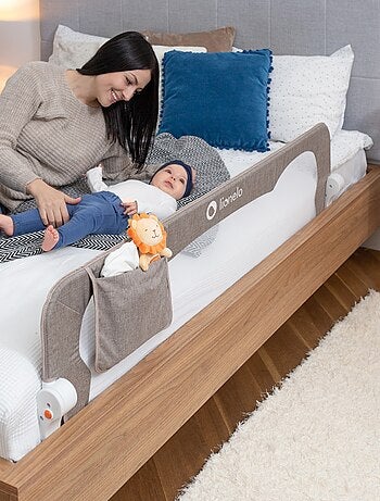 Barreira para berço LIONELO Eva - 150 cm - Proteção anti-queda - Rede ventilada dobrável