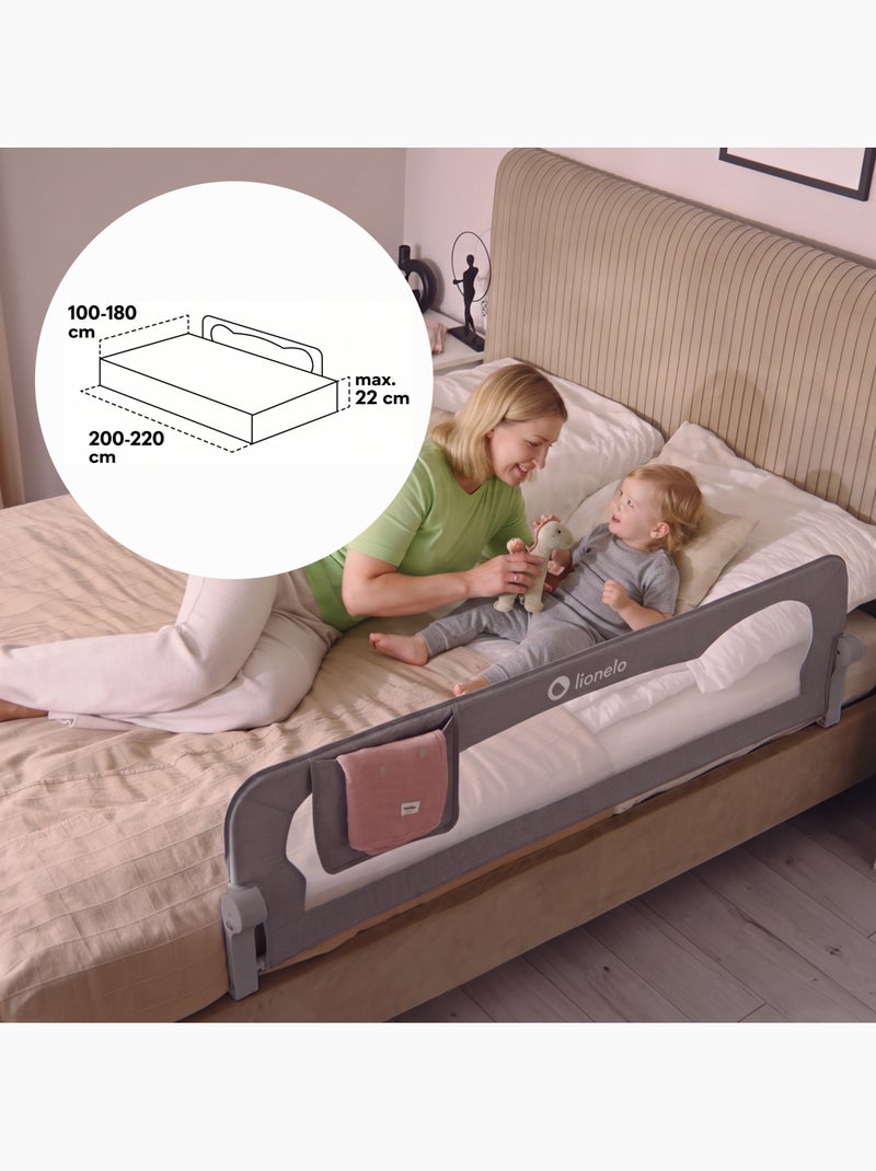 Barreira para berço LIONELO Eva - 150 cm - Proteção anti-queda - Rede ventilada dobrável Bege - Kiabi