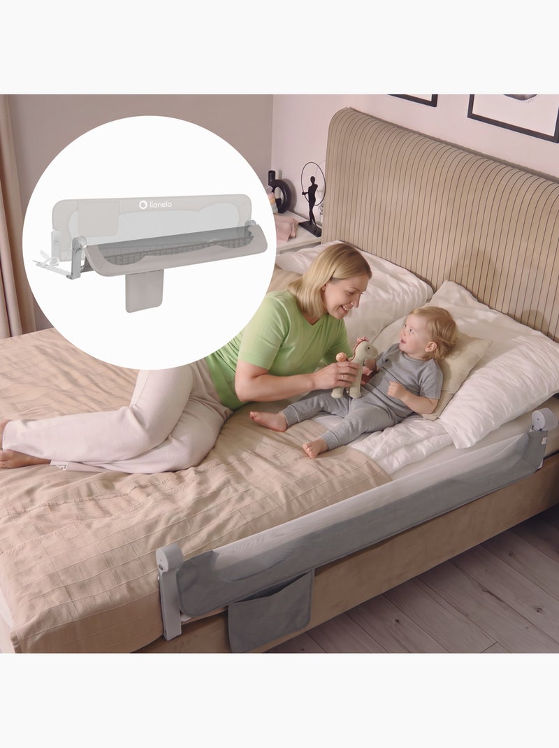 Barreira para berço LIONELO Eva - 150 cm - Proteção anti-queda - Rede ventilada dobrável Cinza - Kiabi