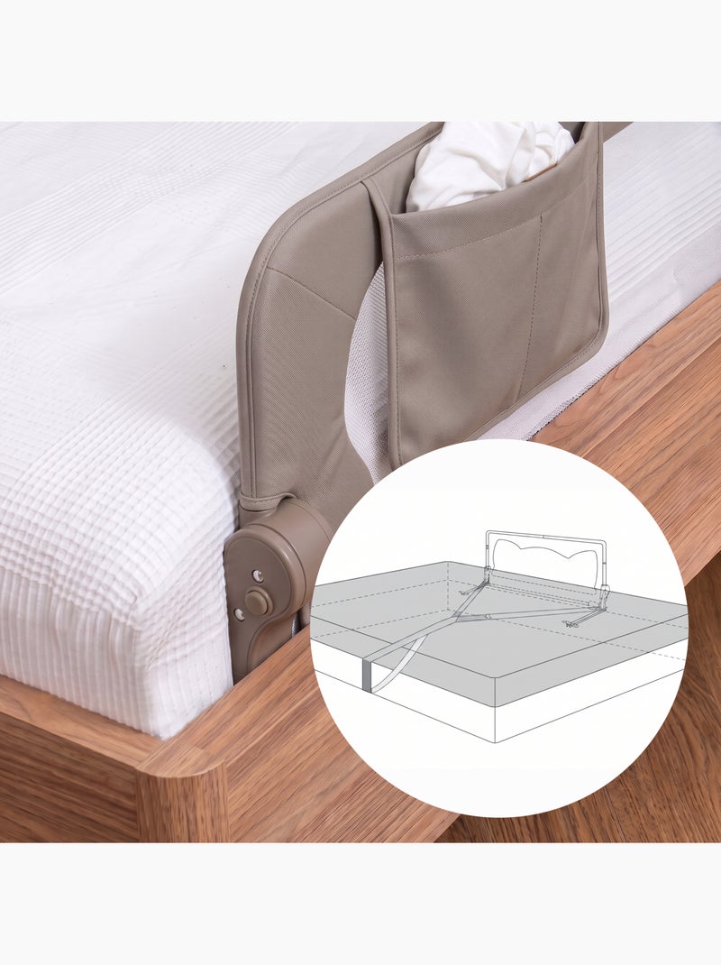 Barreira para berço LIONELO Eva - 150 cm - Proteção anti-queda - Rede ventilada dobrável Cinza - Kiabi