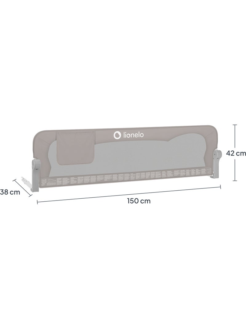 Barreira para berço LIONELO Eva - 150 cm - Proteção anti-queda - Rede ventilada dobrável Cinza - Kiabi