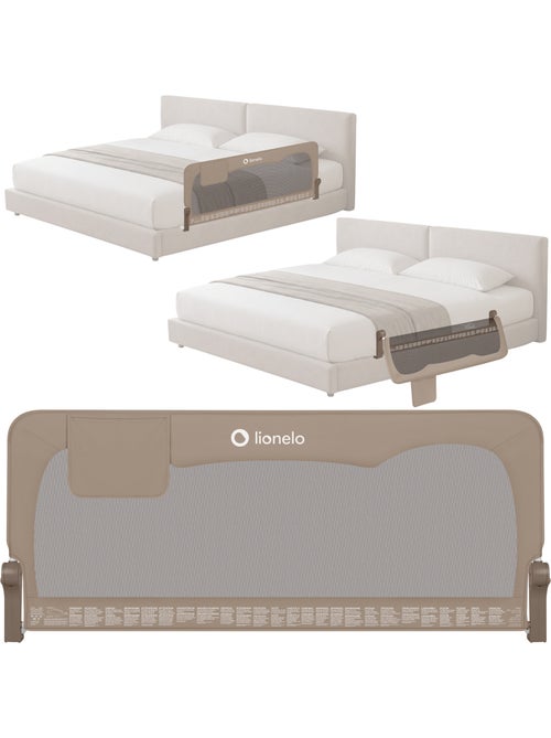 Barreira para berço LIONELO Hanna - 150 x 65 cm - Dobrável - Proteção anti-queda - Rede ventilada - Kiabi