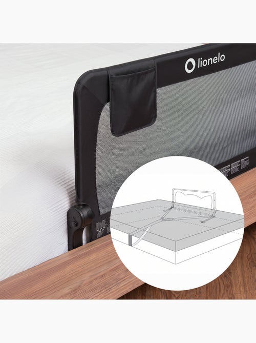 Barreira para berço LIONELO Hanna - 150 x 65 cm - Dobrável - Proteção anti-queda - Rede ventilada - Kiabi