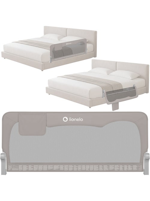 Barreira para berço LIONELO Hanna - 150 x 65 cm - Dobrável - Proteção anti-queda - Rede ventilada - Kiabi