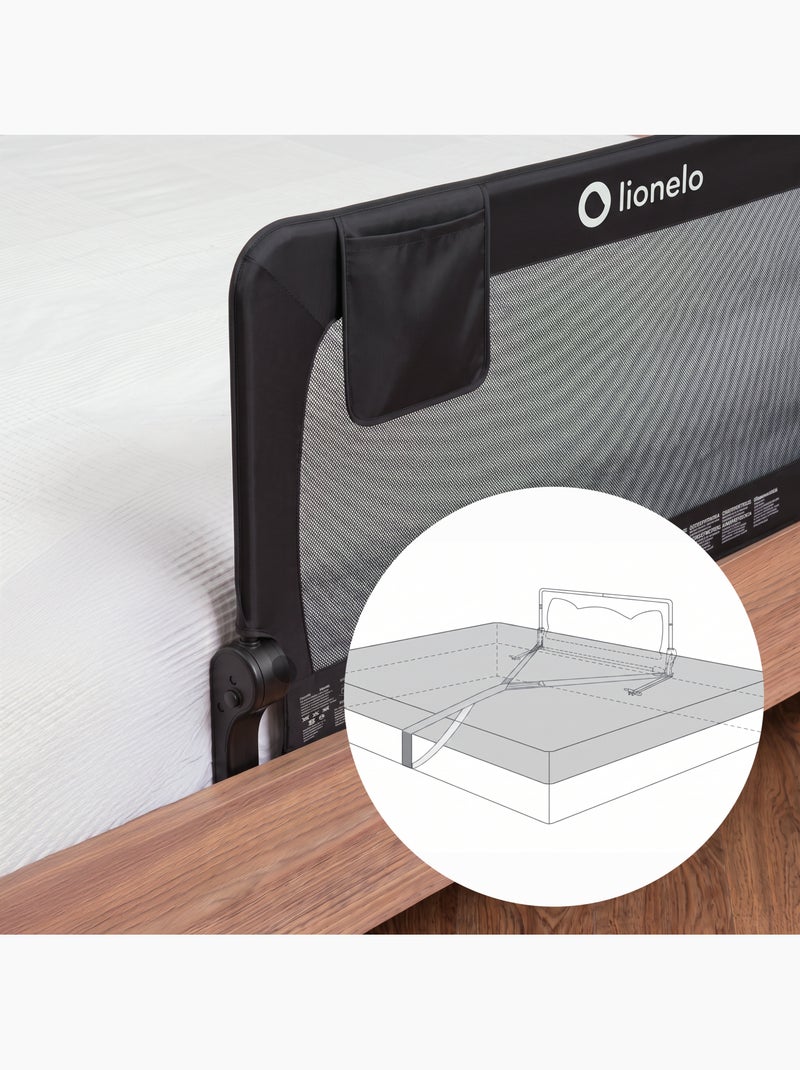 Barreira para berço LIONELO Hanna - 150 x 65 cm - Dobrável - Proteção anti-queda - Rede ventilada Cinza - Kiabi