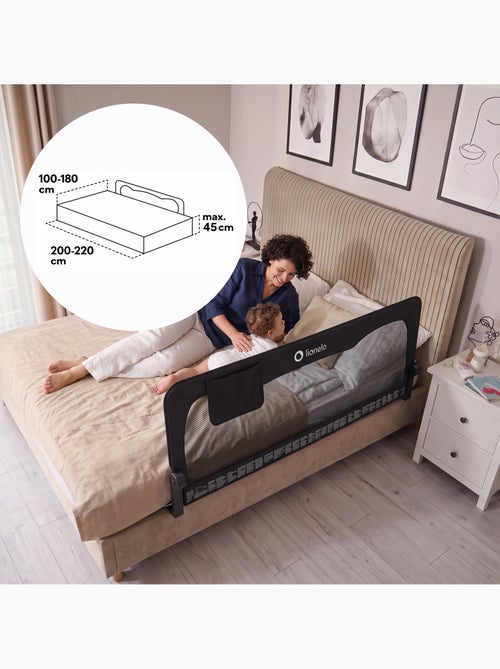 Barreira para berço LIONELO Hanna - 150 x 65 cm - Dobrável - Proteção anti-queda - Rede ventilada - Kiabi