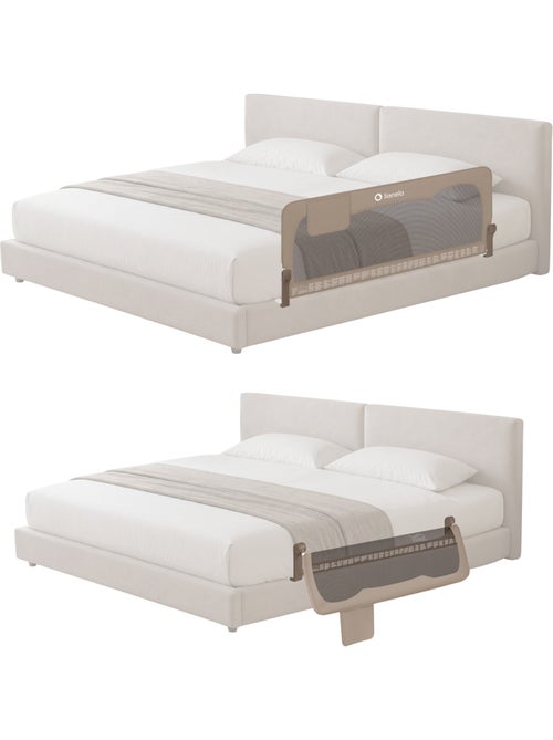 Barreira para berço LIONELO Hanna - 150 x 66 cm - Dobrável - Proteção anti-queda - Rede ventilada - Kiabi Barreira para berço LIONELO Hanna - 150 x 66 cm - Dobrável - Proteção anti-queda - Rede ventilada - Kiabi