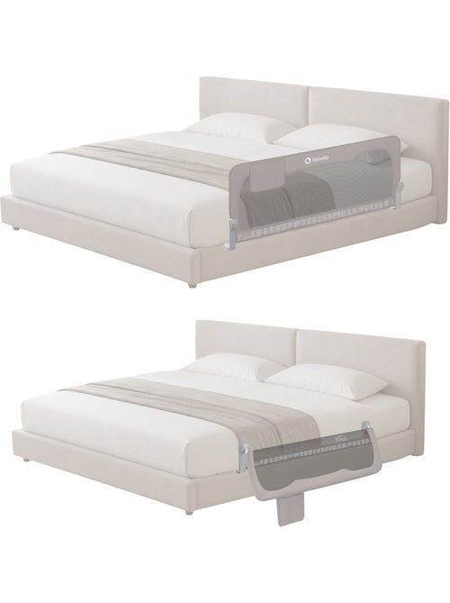 Barreira para berço LIONELO Hanna - 150 x 66 cm - Dobrável - Proteção anti-queda - Rede ventilada - Kiabi Barreira para berço LIONELO Hanna - 150 x 66 cm - Dobrável - Proteção anti-queda - Rede ventilada - Kiabi
