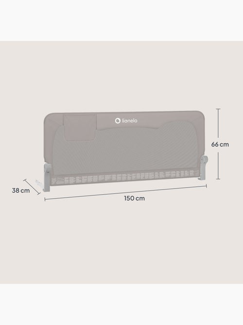 Barreira para berço LIONELO Hanna - 150 x 66 cm - Dobrável - Proteção anti-queda - Rede ventilada - Kiabi Barreira para berço LIONELO Hanna - 150 x 66 cm - Dobrável - Proteção anti-queda - Rede ventilada - Kiabi