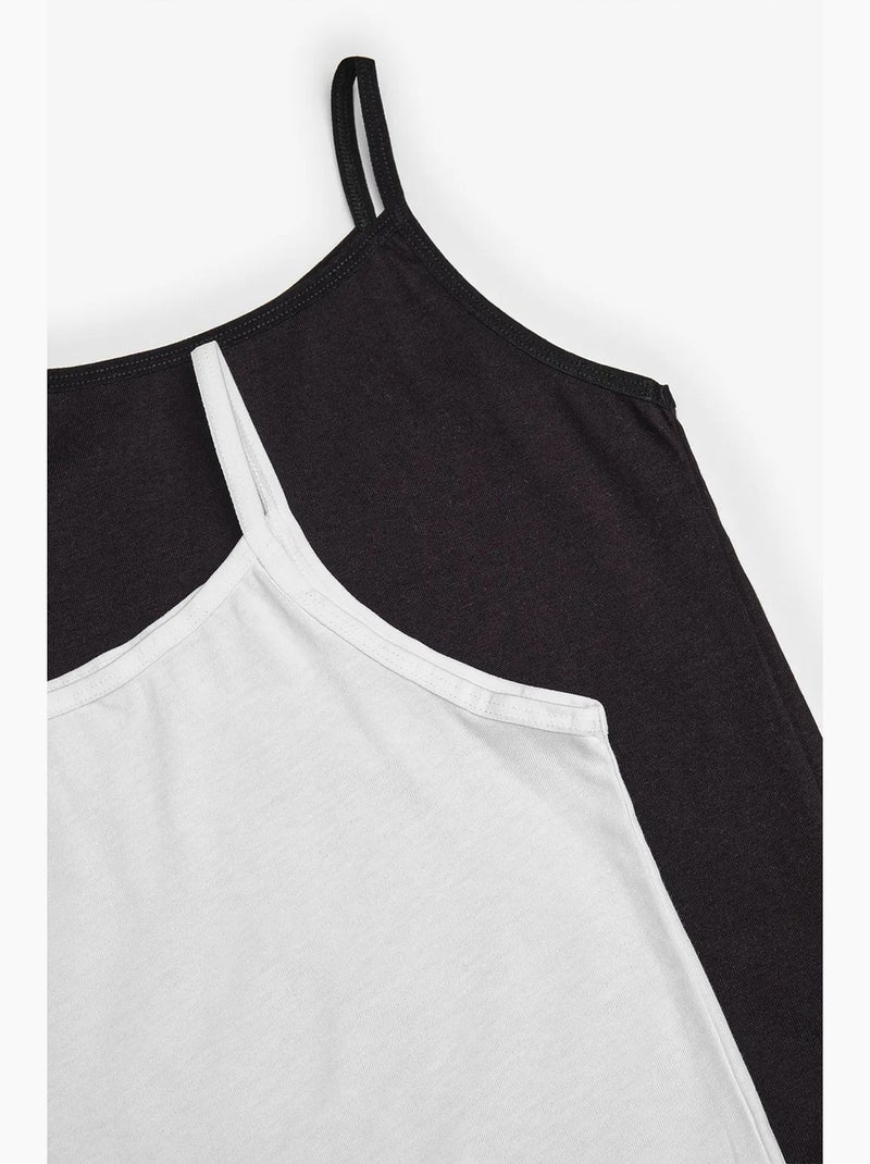 Basic pack de 2 tops tipo camisola de algodão penti Preto Branco - Kiabi