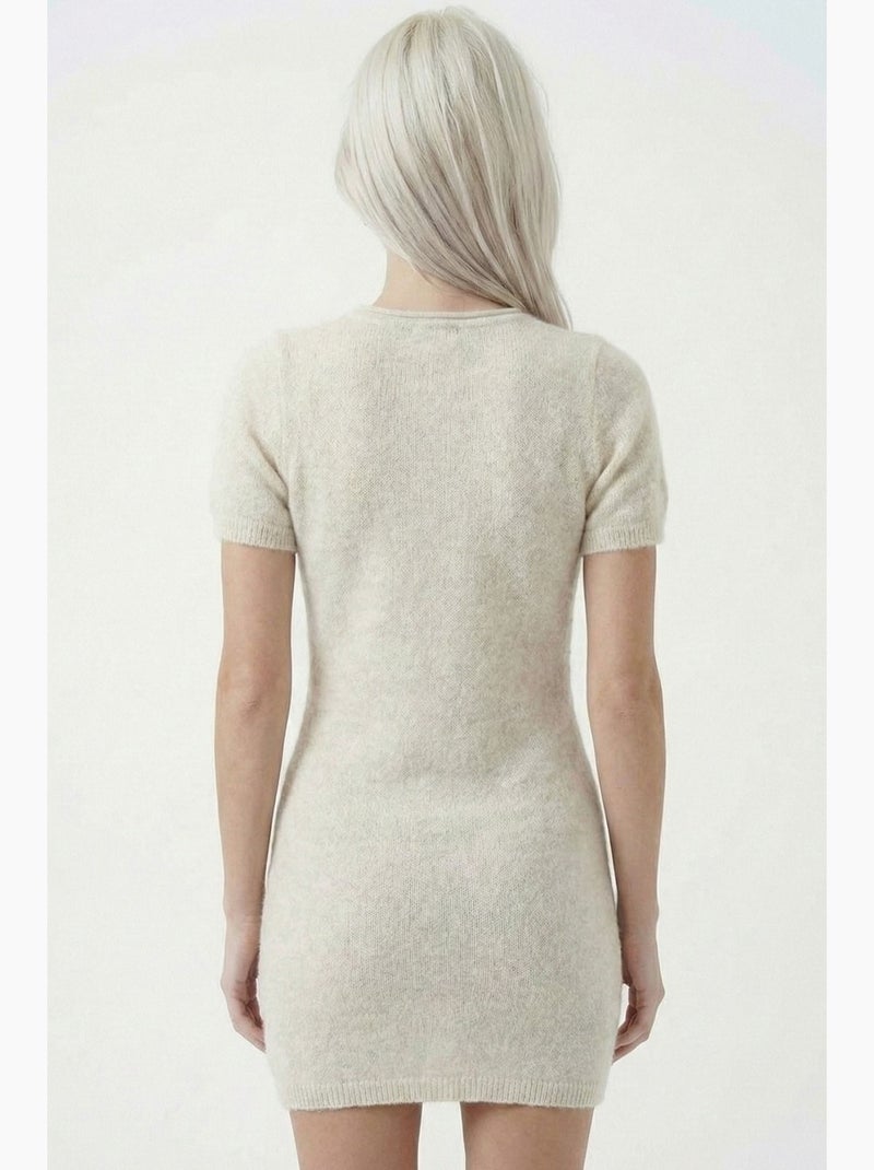Basic vestido mini de malha bdart Creme - Kiabi