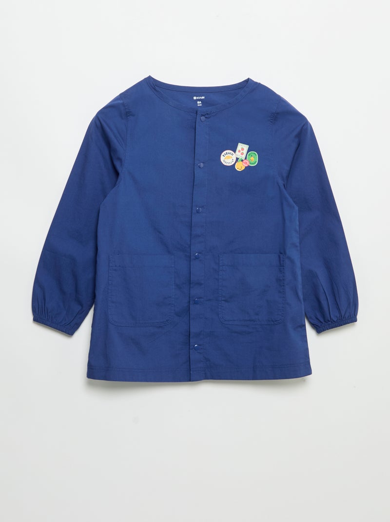 Bata escolar de manga comprida Azul - Kiabi