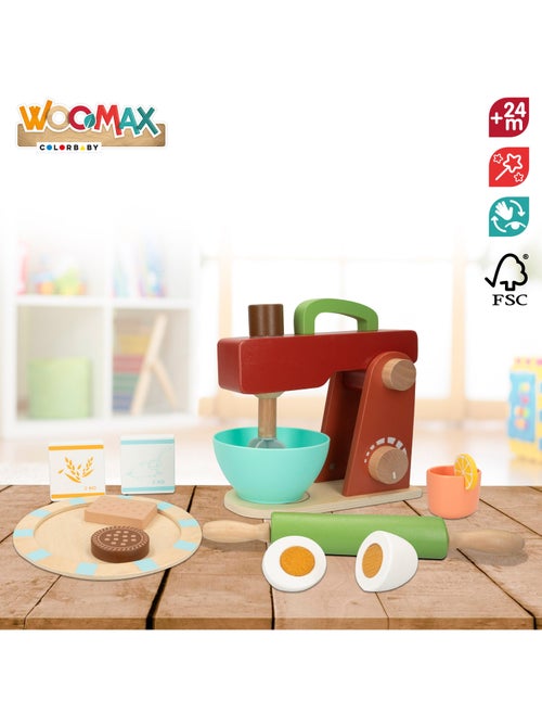 Batedeira de brinquedo de madeira com acessórios WOOMAX - Kiabi Batedeira de brinquedo de madeira com acessórios WOOMAX - Kiabi