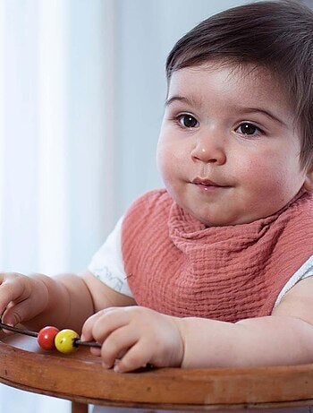 Bavoir bandana bébé gaze de coton -> babete bandana bebê em gaze de algodão