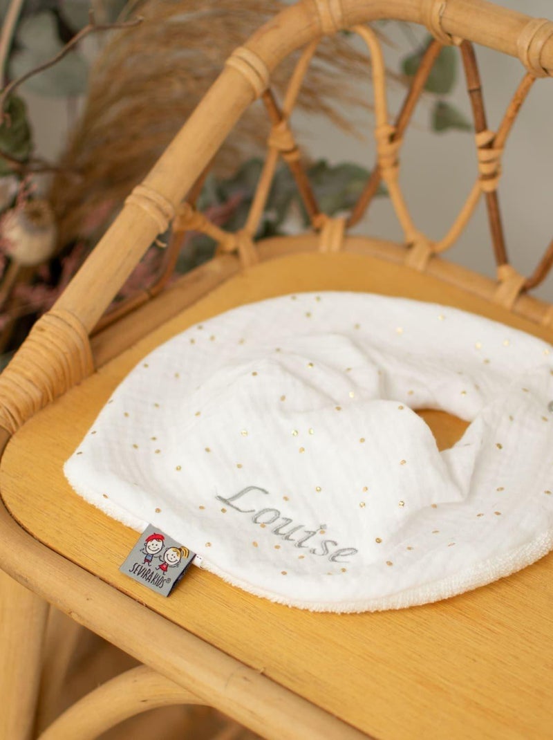 Bavoir bandana bébé gaze de coton -> babete bandana bebê em gaze de algodão Ecru - Kiabi