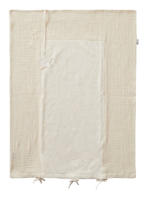 Bb&co - coprimaterasso per fasciatoio 100% cotone mix and match - schiuma di latte - 60 x 80 cm - Kiabi