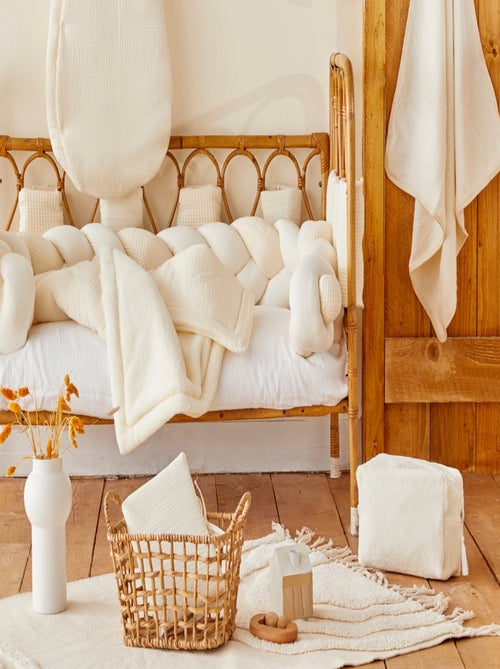Bb&co - coprimaterasso per fasciatoio 100% cotone mix and match - schiuma di latte - 60 x 80 cm - Kiabi