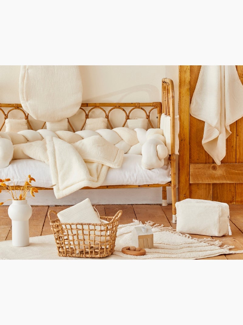 Bb&co - treccia per culla neonato 100% cotone mix and match - schiuma di latte - lunghezza 2 m circa Branco - Kiabi