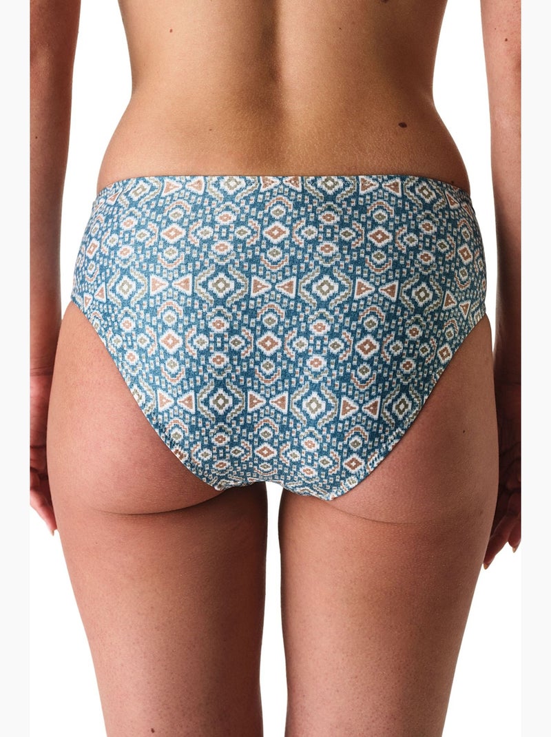 Beatriz burgu cueca de biquíni com padrão étnico e cintura média penti Azul Branco - Kiabi