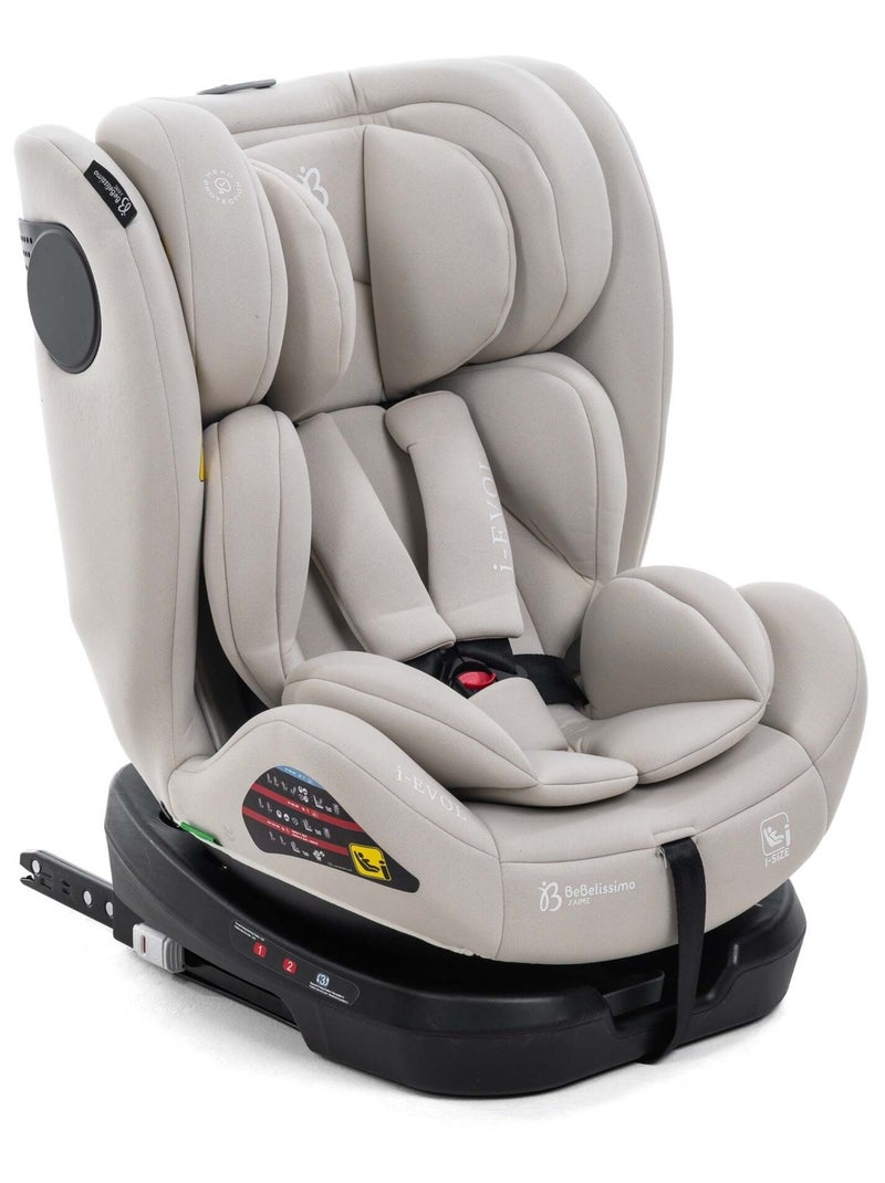 Bebelissimo - cadeira auto isofix - giratória a 360° - 40-150 cm - 0-36 kg - i-evol Bege/Branco - Kiabi